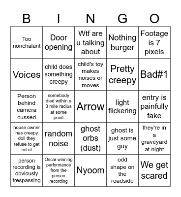 BizzareBub Bingo Card