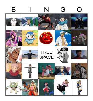 Favorite Character Bingo Card
