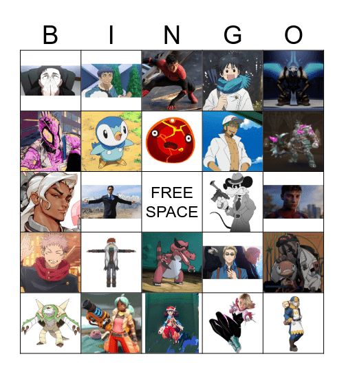 Favorite Character Bingo Card