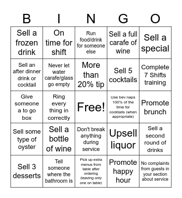 Lou Lou's Bingo Card