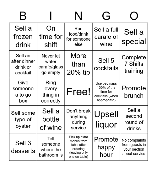 Lou Lou's Bingo Card
