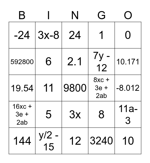I love math❤️ Bingo Card