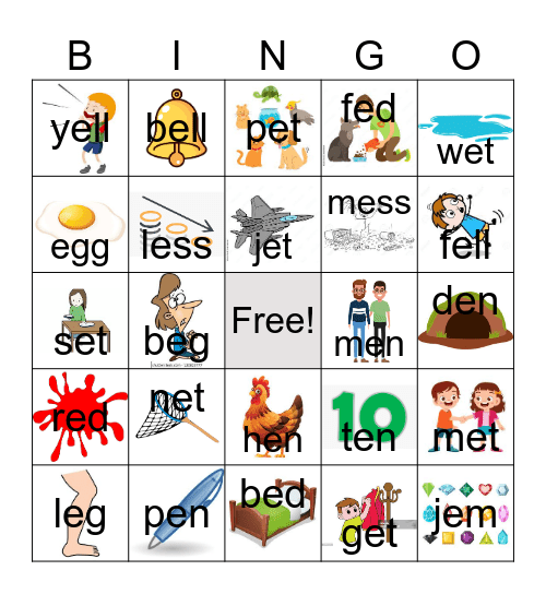 Short  E  BINGO Card