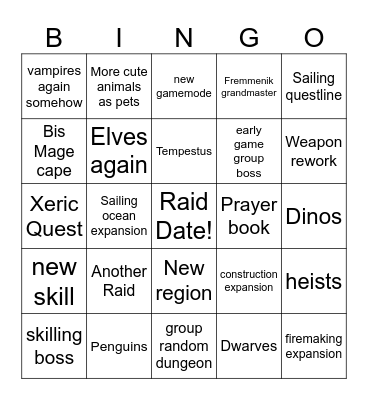 Runefest 2026 Bingo Card