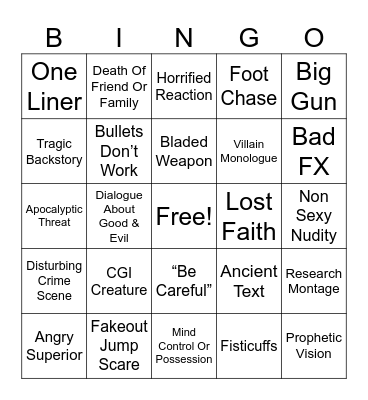 Action Shelf (Spooktober) Bingo Card