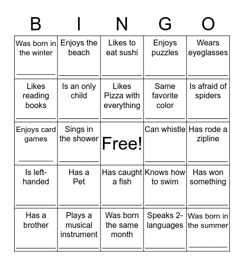 I don't have a Prius! Bingo Card