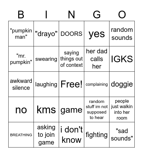 josie bingo Card