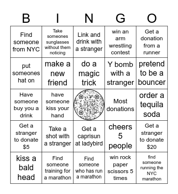 BAR CRAWL BINGO Card