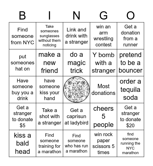 BAR CRAWL BINGO Card