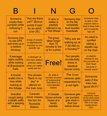 Family Survival Bingo Card