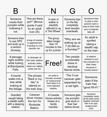 Family Survival Bingo Card
