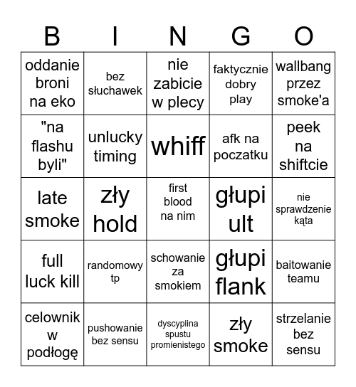 Oliwierowe bingo Card