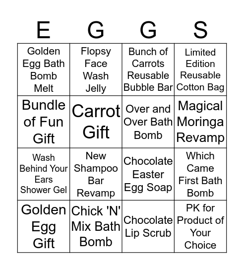 Easter Product Training Bingo Card