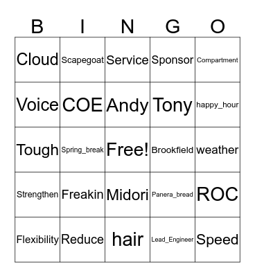 PPMO BINGO Card