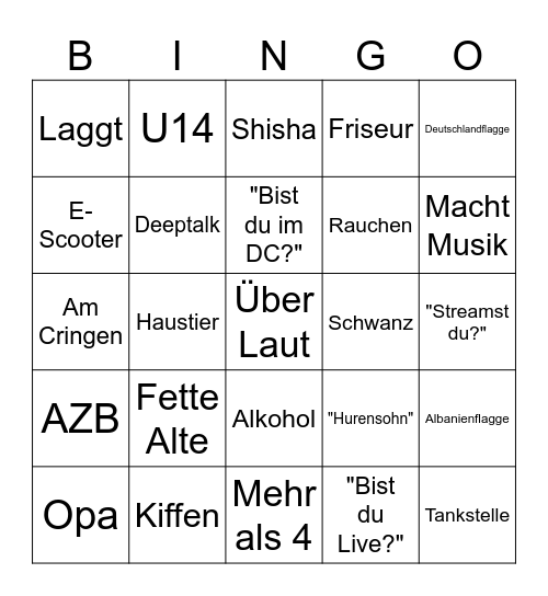 OmeTV Bingo Card