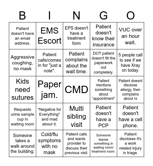 Sunday Funday Bingo Card