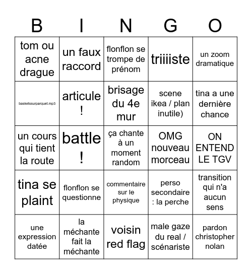 Chante ! Bingo Card