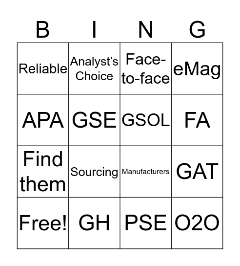 GS BINGO Card