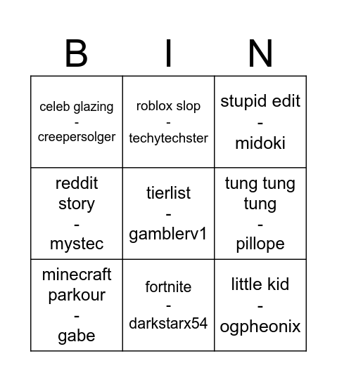 hide Bingo Card