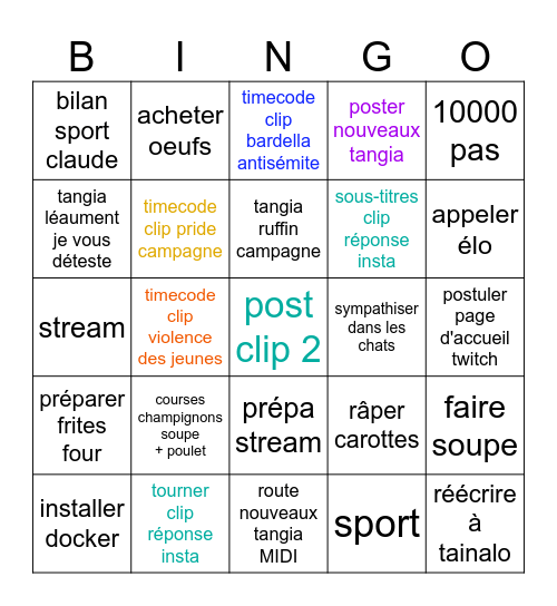TO DO BINGO Card