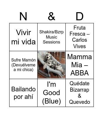 Bingo musical Bingo Card