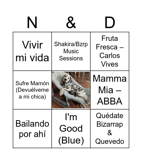 Bingo musical Bingo Card