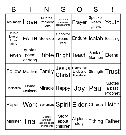 Olsen Conference Bingo Card