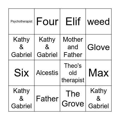 The Silent Patient Bingo Card