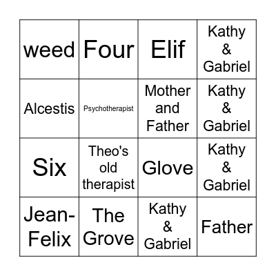 The Silent Patient Bingo Card