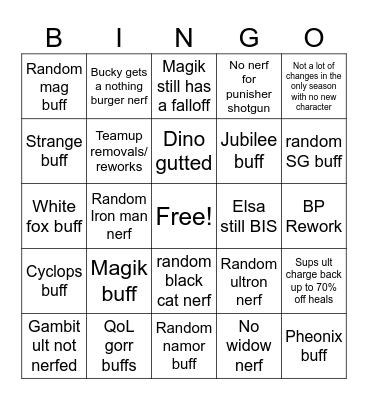S10.5 balance changes Bingo Card