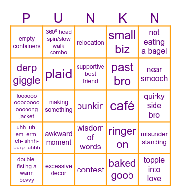 Fallmark Bingo Card