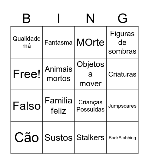 Spooky Bingo Card