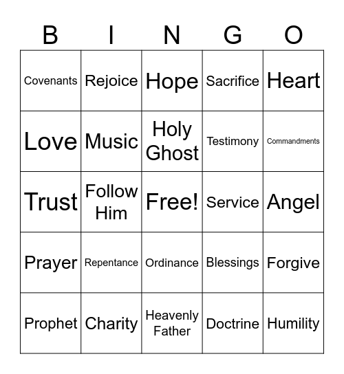 GENERAL CONFERENCE Bingo Card