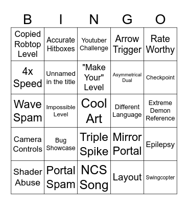 Recent Tab Bingo Card