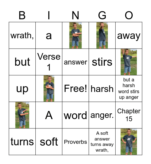Proverbs 15:1 Bingo Card