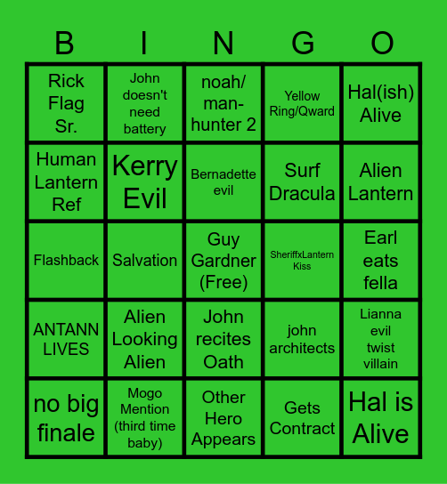 LANTERNS FINALE BINGO Card