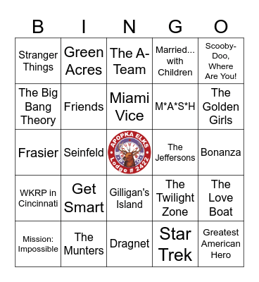 TV Theme Songs Bingo Card