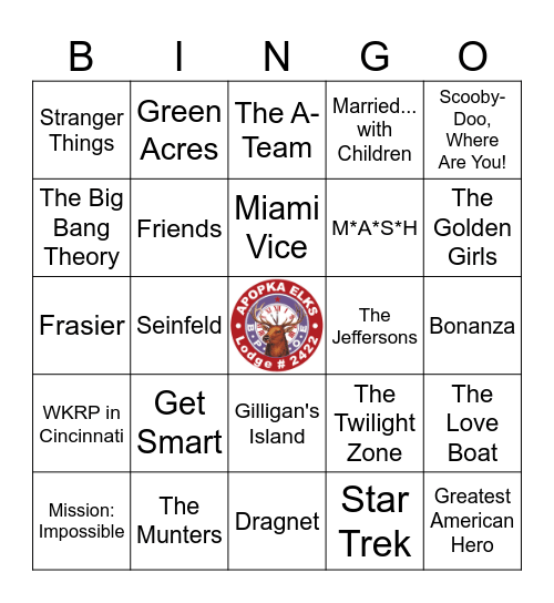 TV Theme Songs Bingo Card