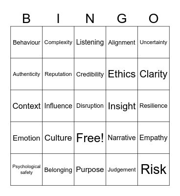 FUSION 2026 Bingo Card