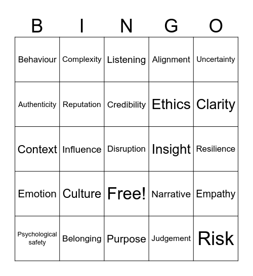 FUSION 2026 Bingo Card