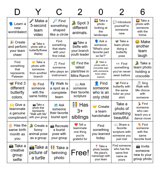 WALK WITH ME SCAVENGER HUNT Bingo Card