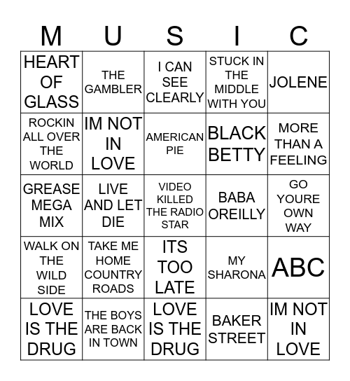 BEST OF THE 70'S 3 (1) Bingo Card