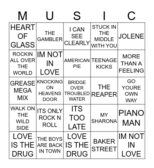 BEST OF THE 70'S 3 (2) Bingo Card