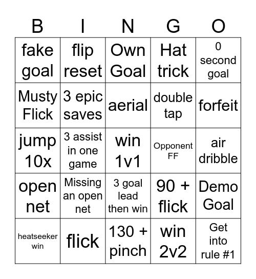 RL Bingo Card