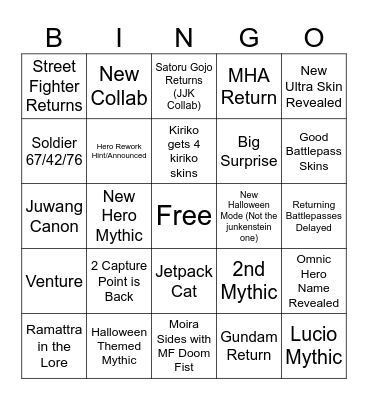 Overwatch Bingo Card