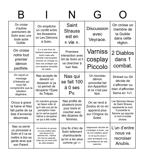 Solm un pays vraiiment sympathique Bingo Card