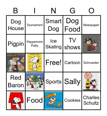 SNOOPY Bingo Card
