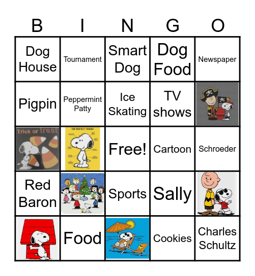 SNOOPY Bingo Card