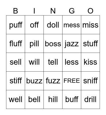 Buzz Off Miss Bill Bingo Card