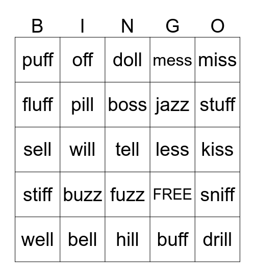 Buzz Off Miss Bill Bingo Card